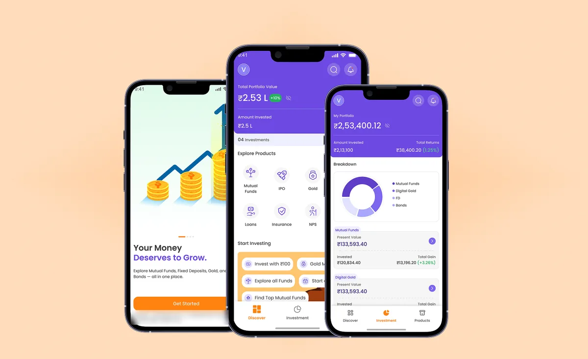Investment App — onboarding, discovery and portfolio